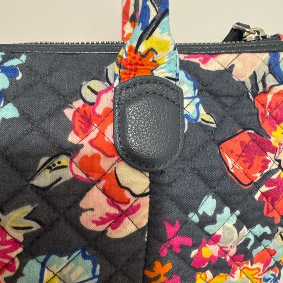 Vera Bradley Carson East West Tote Bag Pretty Posies Zip Shoulder Multicolor - Picture 6 of 11